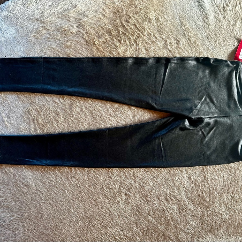SPANX Black faux, leather leggings - Picture 5 of 16